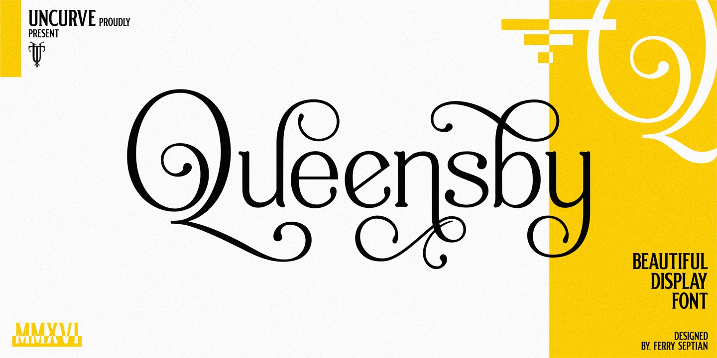 Beispiel einer Queensby Regular-Schriftart